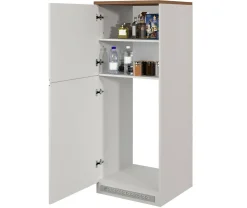 Dispensa da cucina Dcasasol, 60x60h165 cm, Bianco lucido e Rovere<Dmora Clearance