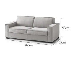 Divano fisso 3 posti Abernathy, Cm 200x95h90,<Dmora Best Sale