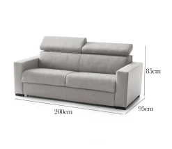 Divano fisso 2 posti Aggius, Cm 200x95h85,<Dmora Online