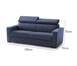 Divano fisso 2 posti Aggius, Cm 180x95h85,<Dmora Discount