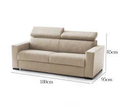 Divano fisso 2 posti Aggius, Cm 180x95h85,<Dmora New