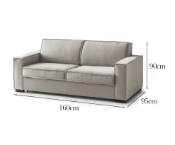 Divano fisso 2 posti Aglientu, Cm 160x95h90,<Dmora Best