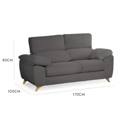 Divano fisso 2 posti Alien, 170x85h107 cm,<Dmora Cheap