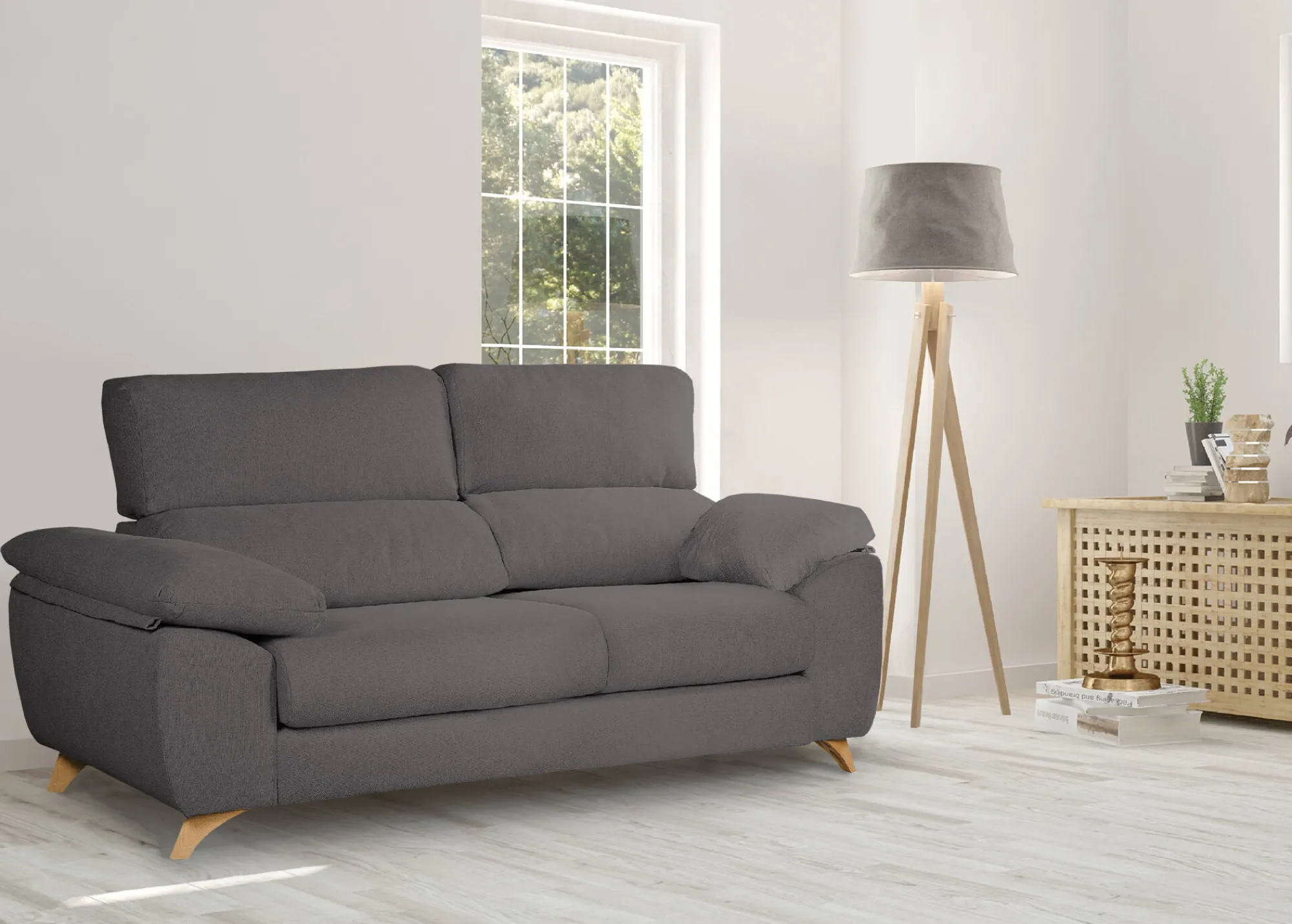 Divano fisso 3 posti Anem, 200x85h107 cm,<Dmora Flash Sale