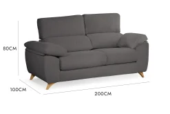 Divano fisso 3 posti Anem, 200x85h107 cm,<Dmora Flash Sale