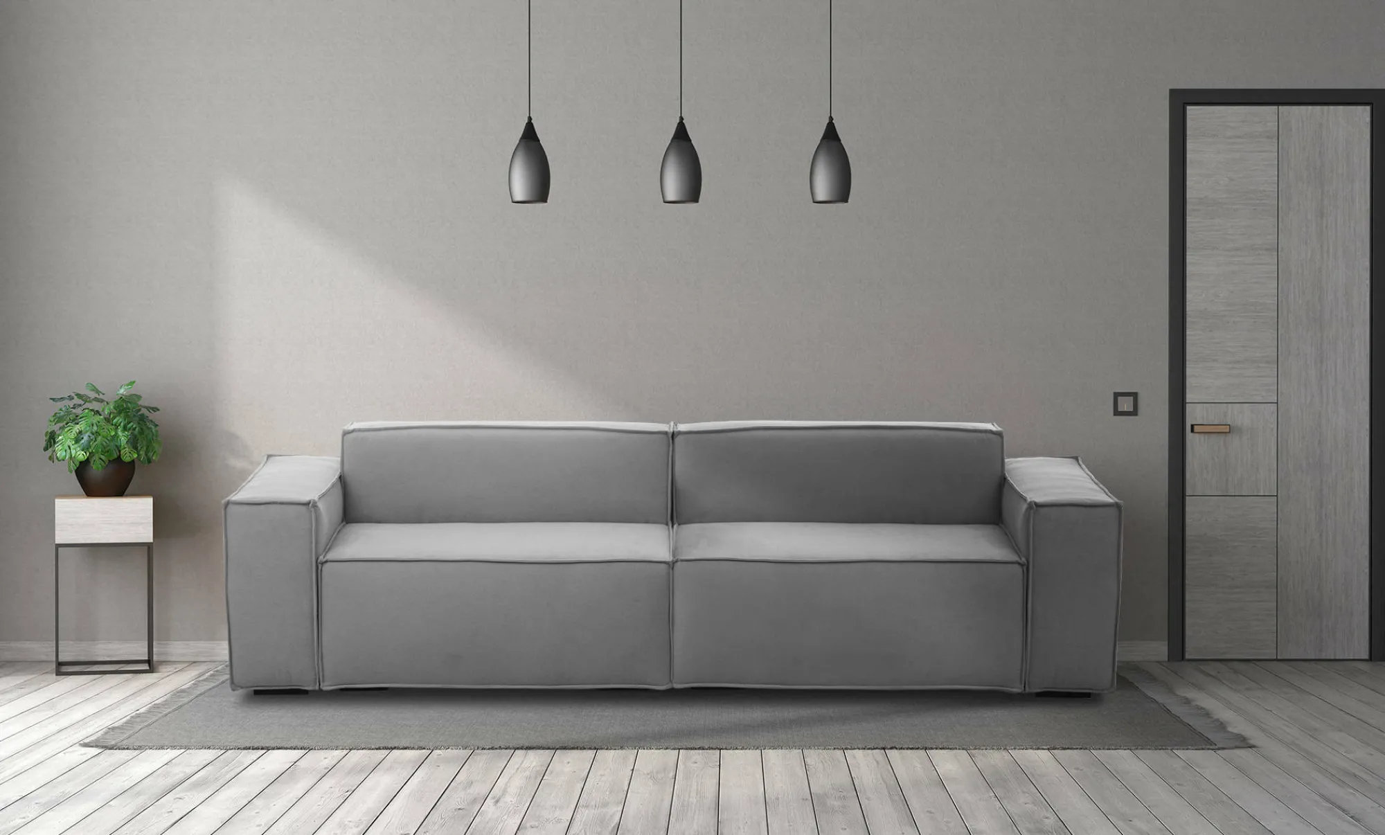 Divano fisso 3 posti Argo, Cm 260x95h70,<Dmora Flash Sale