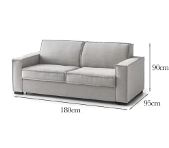 Divano fisso 2 posti Arki, Cm 180x95h90,<Dmora Flash Sale