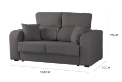 Divano fisso 2 posti Asazi, 160x80h95 cm,<Dmora Online