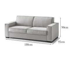 Divano fisso 2 posti Ayramah, Cm 180x95h90,<Dmora Shop