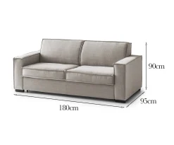 Divano fisso 2 posti Ayramah, Cm 180x95h90,<Dmora Sale