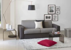 Divano fisso 3 posti Ayta, Cm 220x95h90, Grigio e Antracite<Dmora Online
