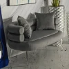Divano fisso 2 posti Casier, 133x68 h69 cm, Grigio e Argento<Dmora Shop
