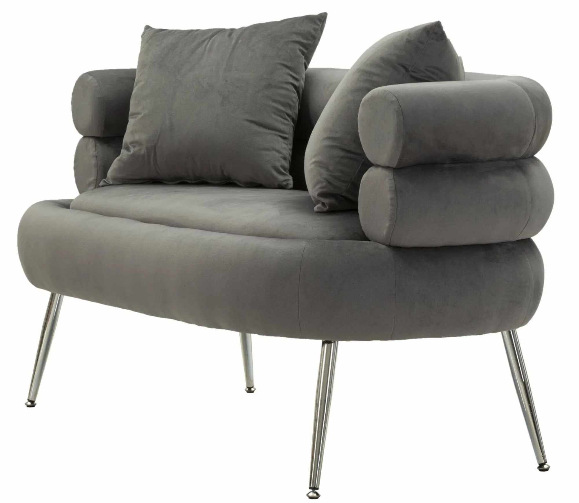 Divano fisso 2 posti Casier, 133x68 h69 cm, Grigio e Argento<Dmora Shop