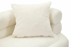Divano fisso 2 posti Casier, 133x68 h69 cm, Bianco e Oro<Dmora Sale