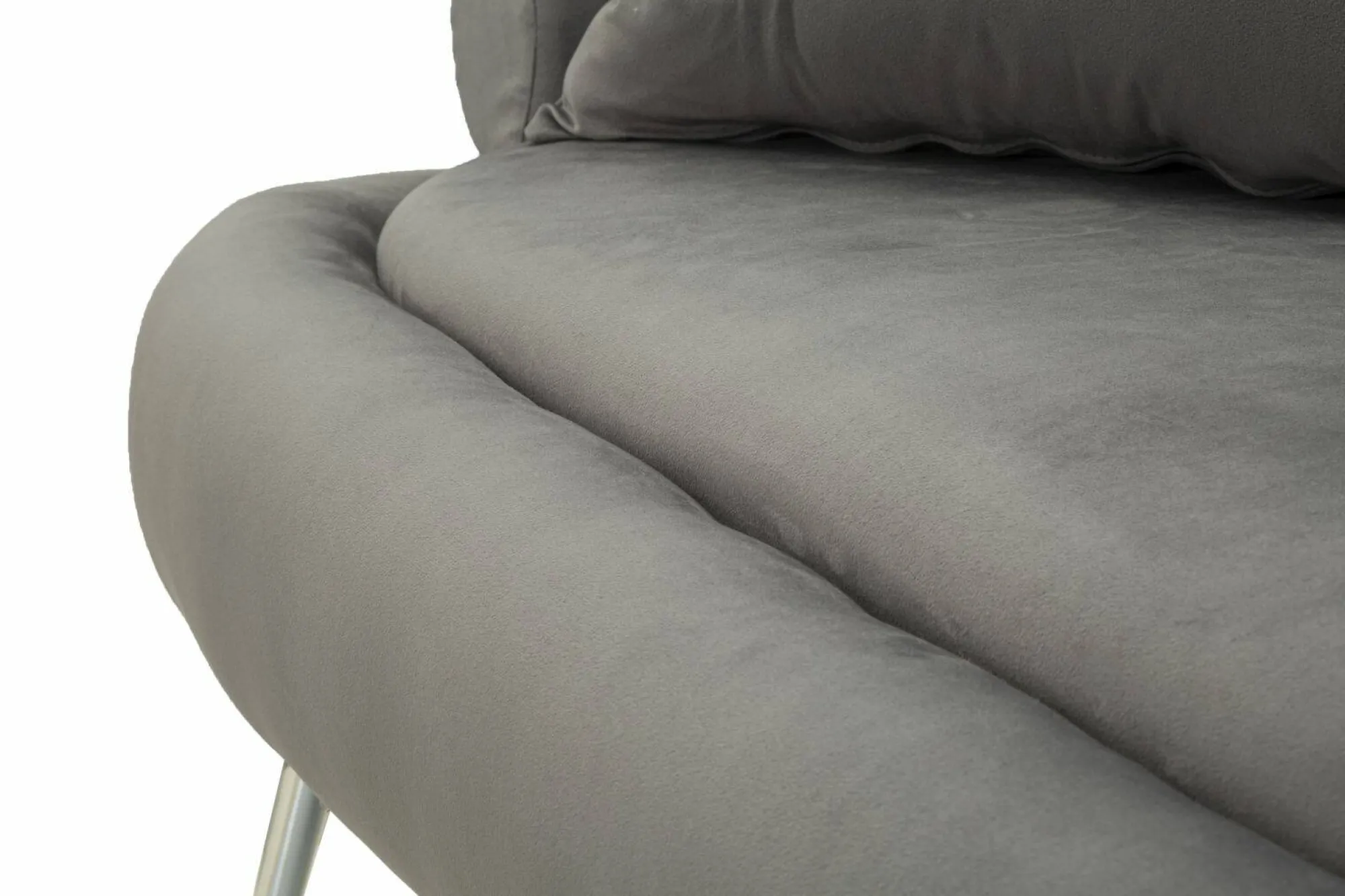 Divano fisso 2 posti Casier, 133x68 h69 cm, Grigio e Argento<Dmora Shop
