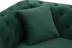 Divano fisso 2 posti Casio, 162x83 h76 cm, Verde e Oro<Dmora New