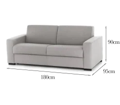 Divano fisso 2 posti Cianite, Cm 180x95h90,<Dmora Cheap