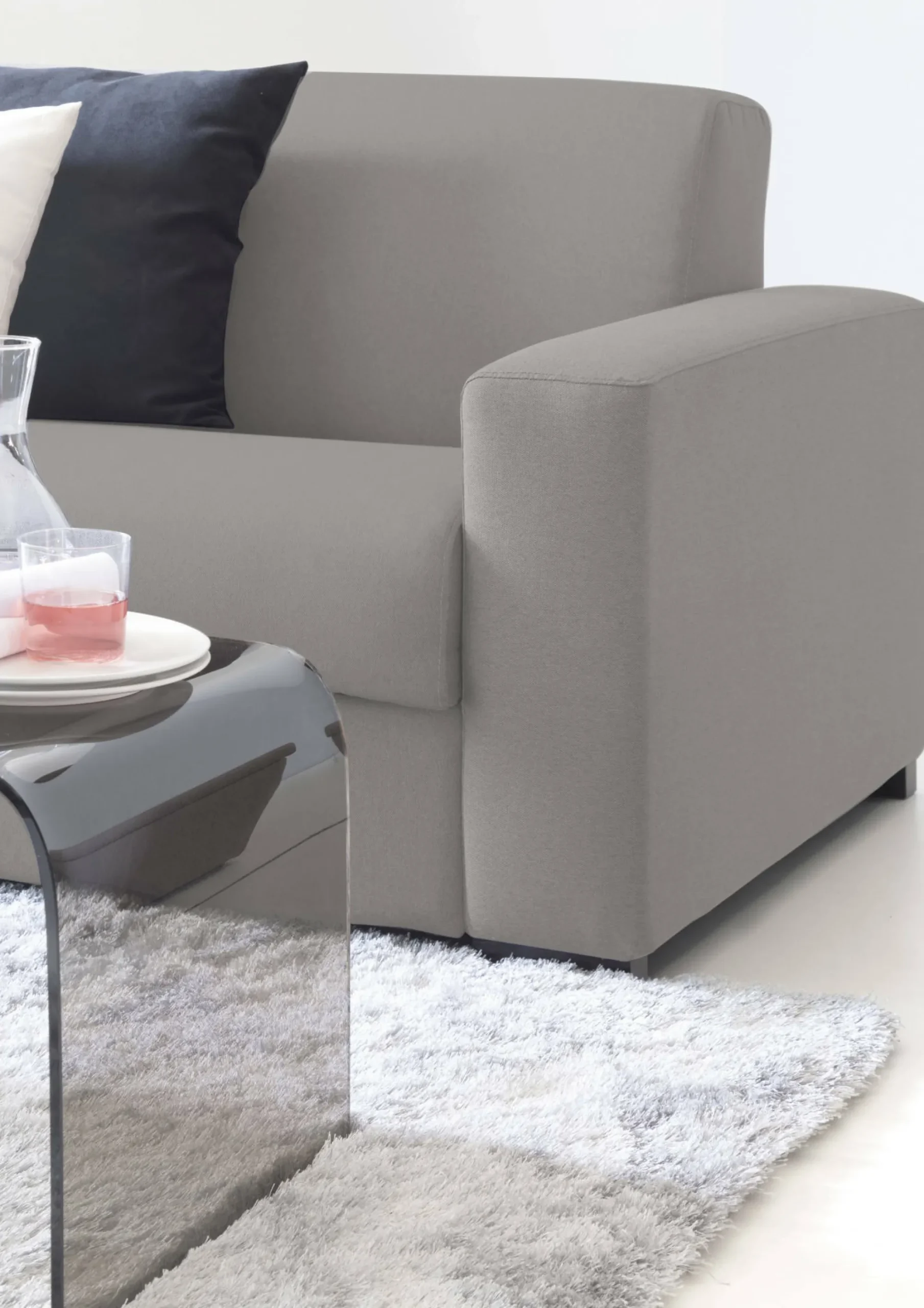 Divano fisso 3 posti Dciucc, Cm 220x95h90,<Dmora Outlet