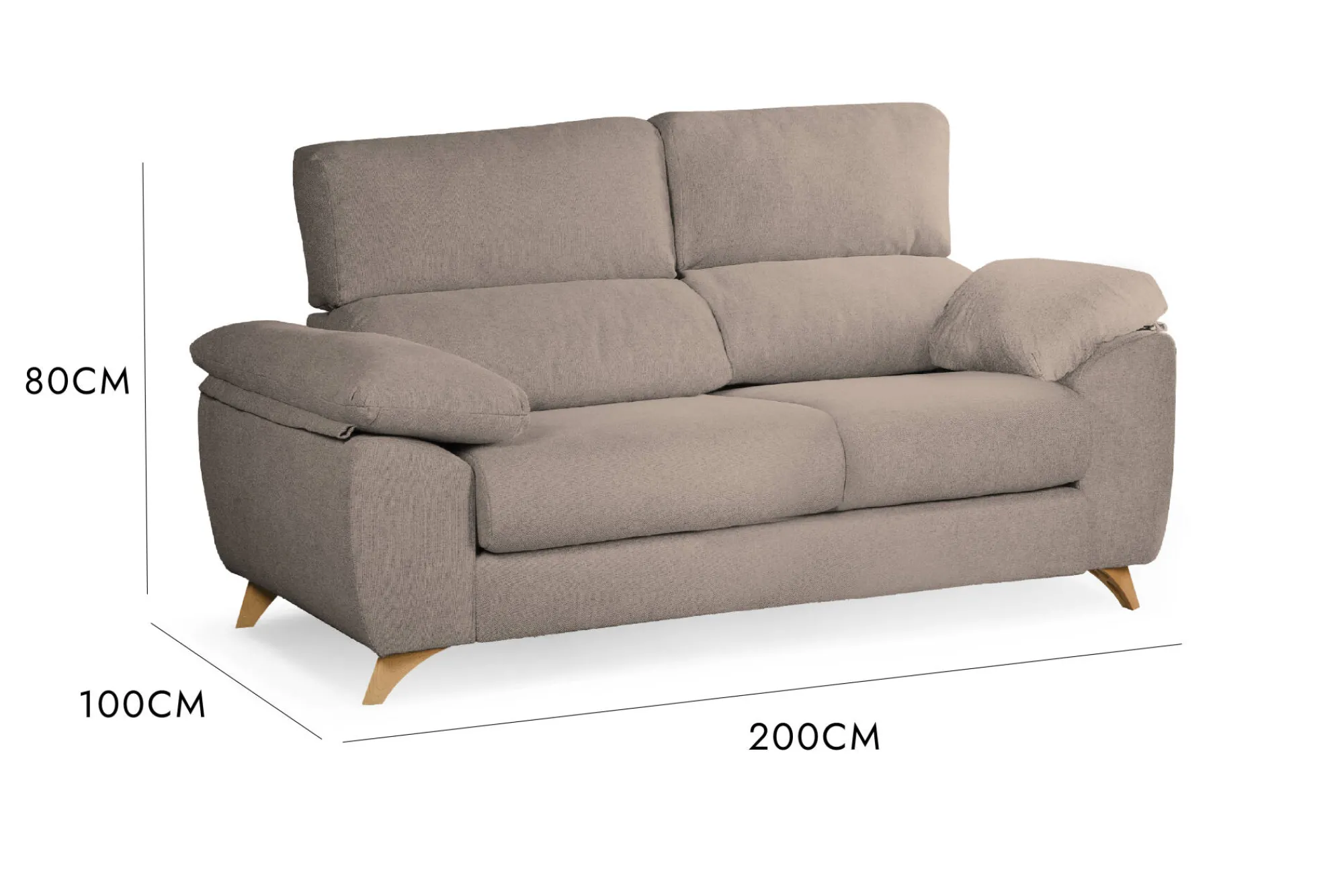 Divano fisso 3 posti Dkrolli, 200x85h107 cm,<Dmora Sale