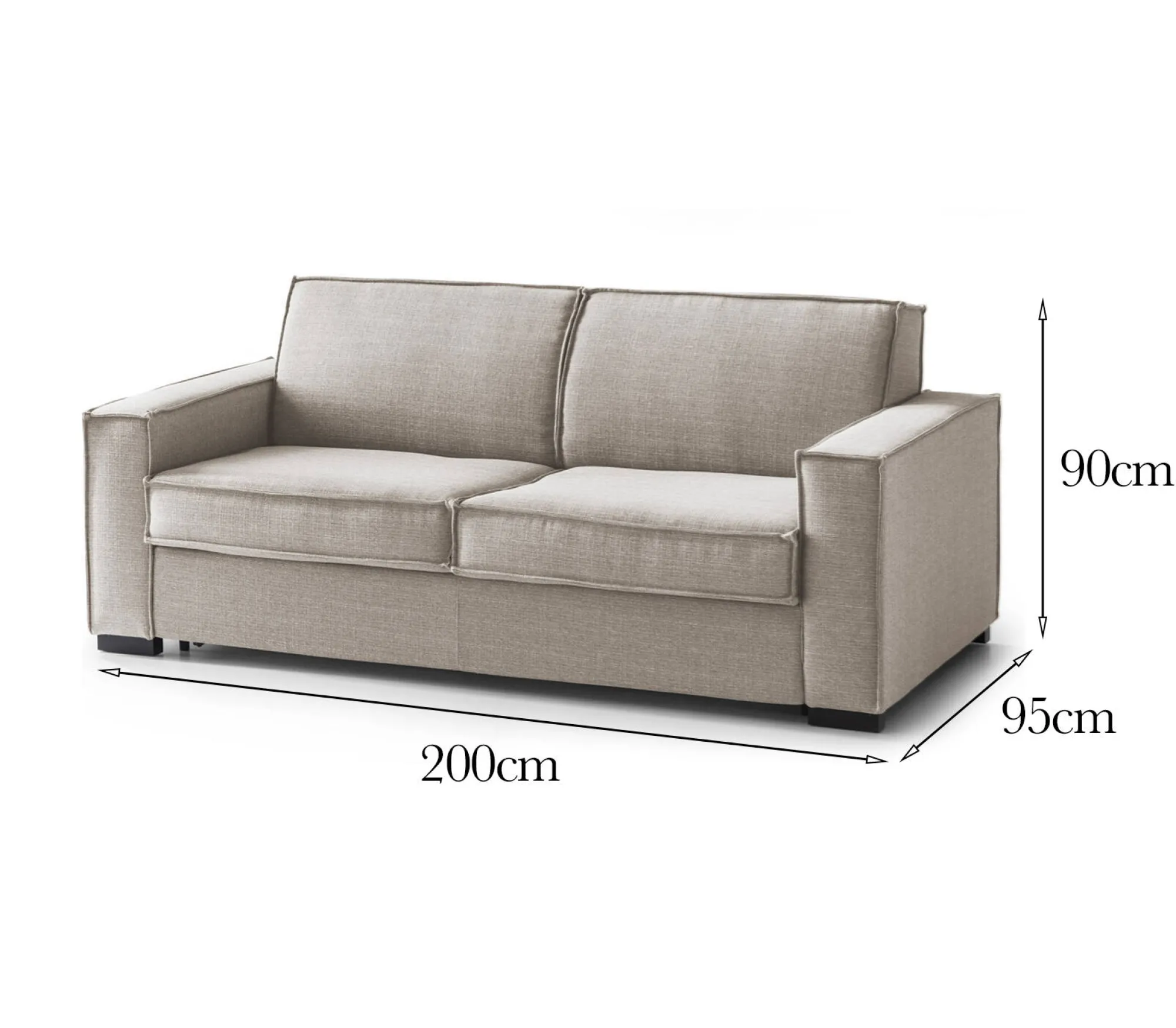 Divano fisso 2 posti Eletta, Cm 200x95h90,<Dmora Cheap