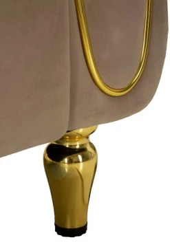 Divano fisso 2 posti Gandolfo, 81x155 h71 cm, Grigio e Oro<Dmora Sale