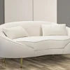 Divano fisso 2 posti Gupta, 148x84 h68 cm, Crema e Oro<Dmora Fashion