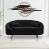 Divano fisso 2 posti Gupta, 148x84 h68 cm, Nero e Oro<Dmora Flash Sale