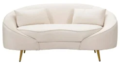 Divano fisso 2 posti Gupta, 148x84 h68 cm, Crema e Oro<Dmora Fashion