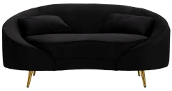 Divano fisso 2 posti Gupta, 148x84 h68 cm, Nero e Oro<Dmora Flash Sale