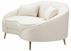 Divano fisso 2 posti Gupta, 148x84 h68 cm, Crema e Oro<Dmora Fashion