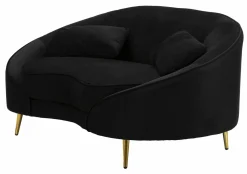 Divano fisso 2 posti Gupta, 148x84 h68 cm, Nero e Oro<Dmora Flash Sale