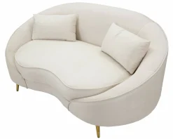 Divano fisso 2 posti Gupta, 148x84 h68 cm, Crema e Oro<Dmora Fashion