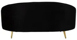 Divano fisso 2 posti Gupta, 148x84 h68 cm, Nero e Oro<Dmora Flash Sale