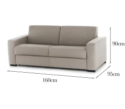Divano fisso 2 posti Malachite, Cm 160x95h90,<Dmora Shop
