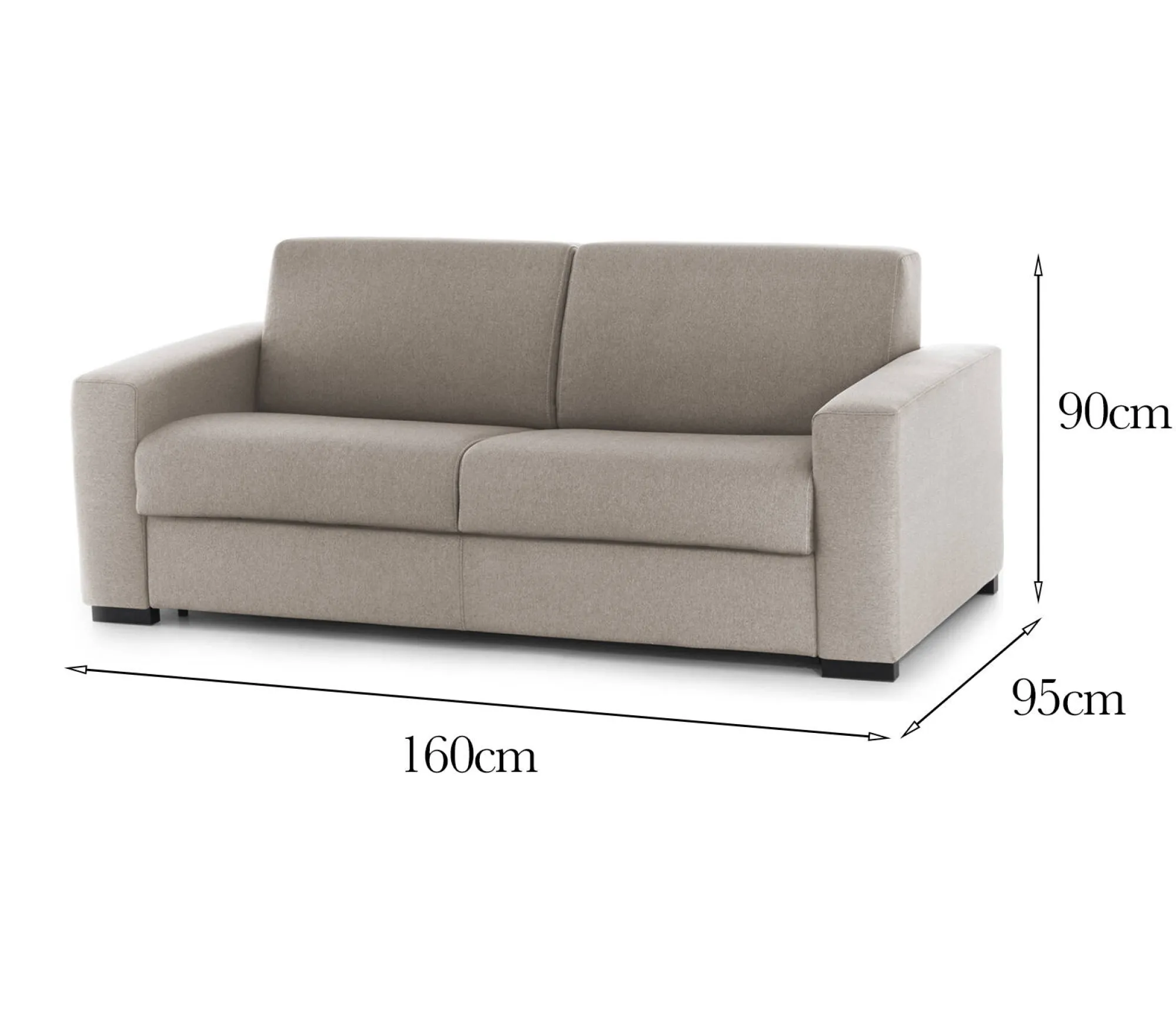 Divano fisso 2 posti Malachite, Cm 160x95h90,<Dmora Shop