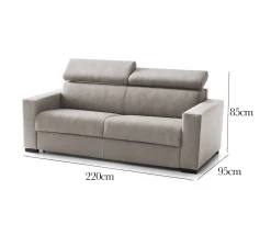 Divano fisso 3 posti Matrice, Cm 220x95h85,<Dmora Hot