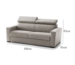 Divano fisso 2 posti Nukualofa, Cm 180x95h85,<Dmora Cheap
