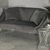 Divano fisso 2 posti Pittari, 137x69 h79 cm, Grigio e Argento<Dmora Sale