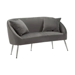 Divano fisso 2 posti Pittari, 137x69 h79 cm, Grigio e Argento<Dmora Sale
