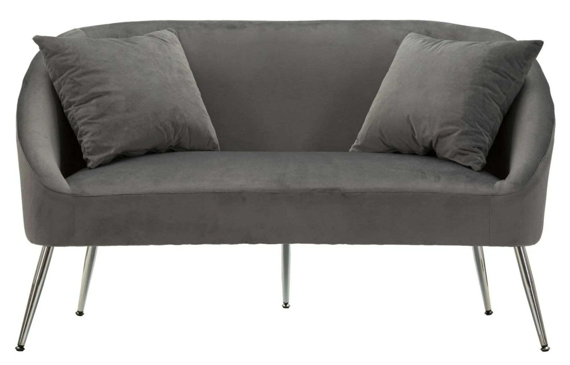 Divano fisso 2 posti Pittari, 137x69 h79 cm, Grigio e Argento<Dmora Sale