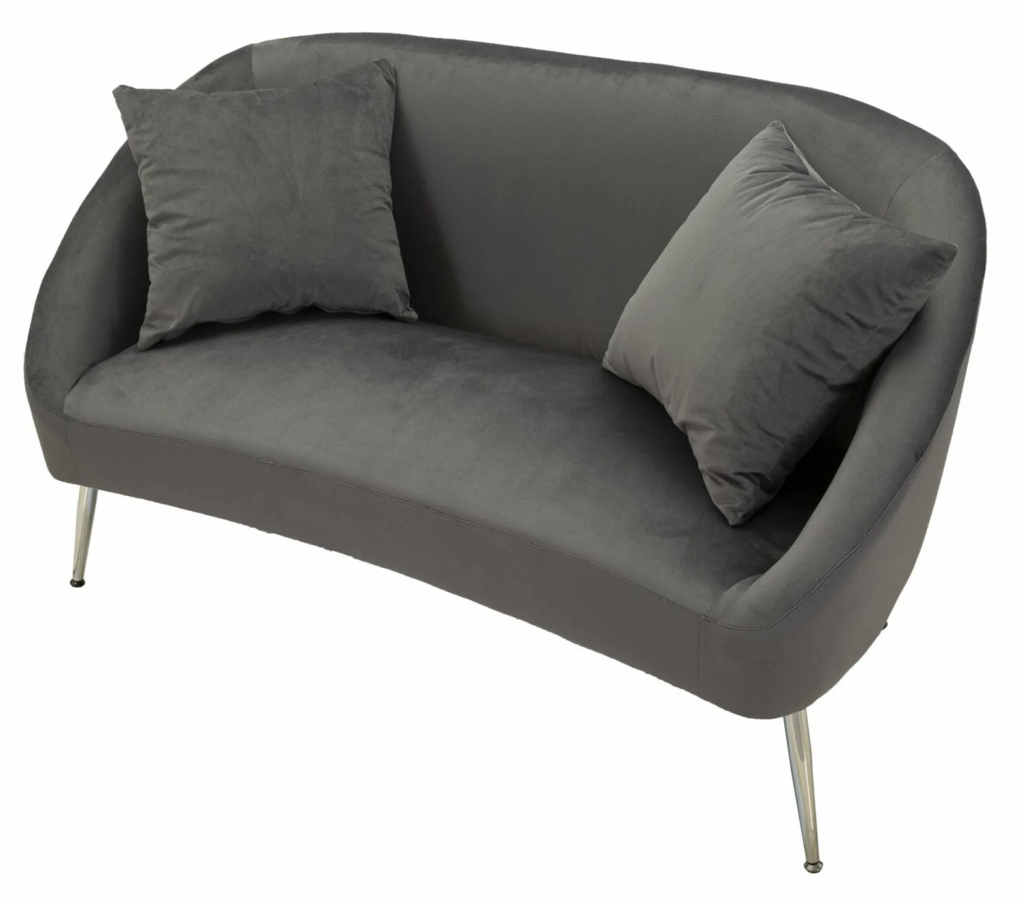 Divano fisso 2 posti Pittari, 137x69 h79 cm, Grigio e Argento<Dmora Sale