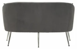 Divano fisso 2 posti Pittari, 137x69 h79 cm, Grigio e Argento<Dmora Sale