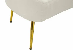 Divano fisso 2 posti Pittari, 137x69 h79 cm, Bianco e Oro<Dmora Store