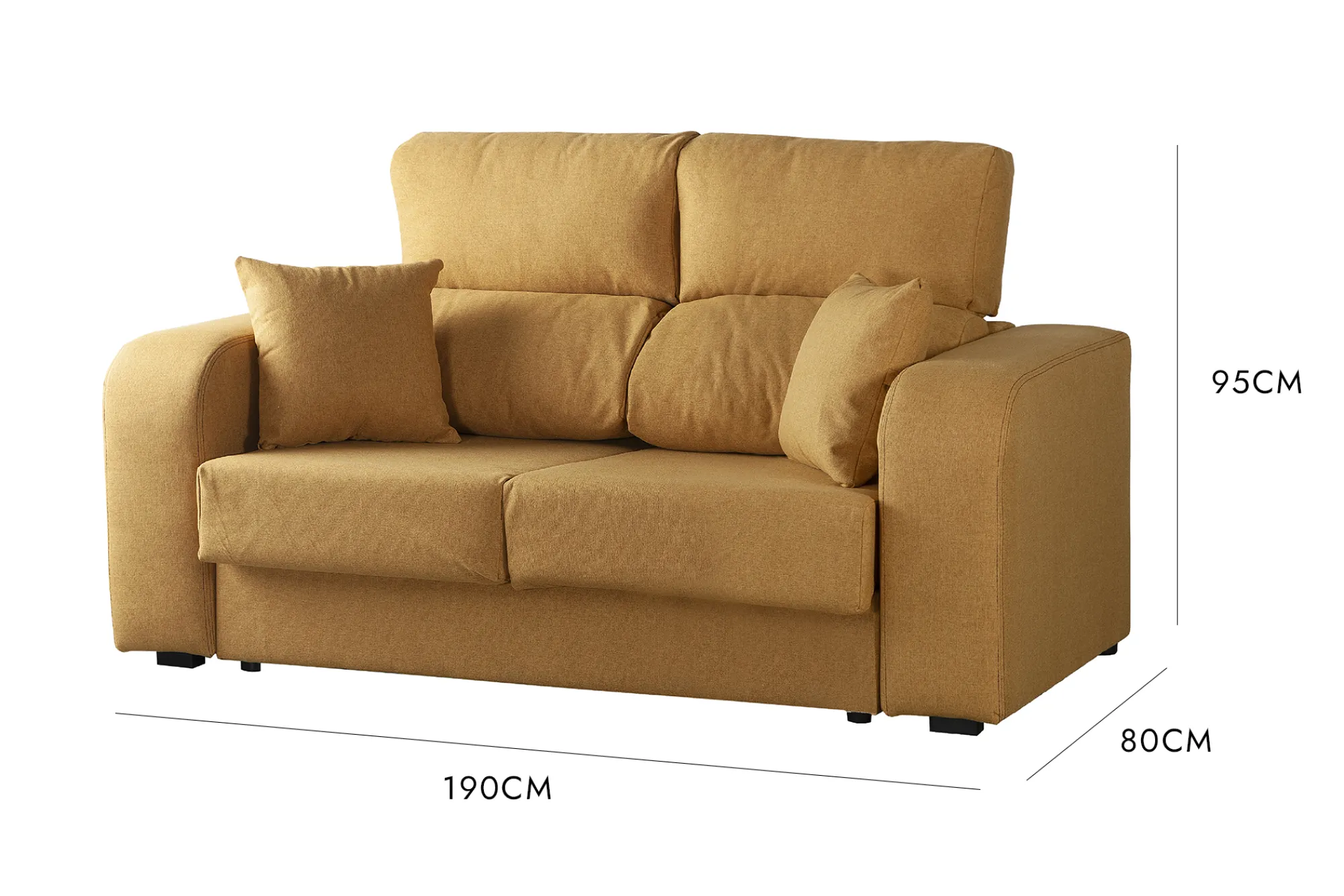 Divano fisso 3 posti Quarzo, 190x80h95 cm,<Dmora Flash Sale
