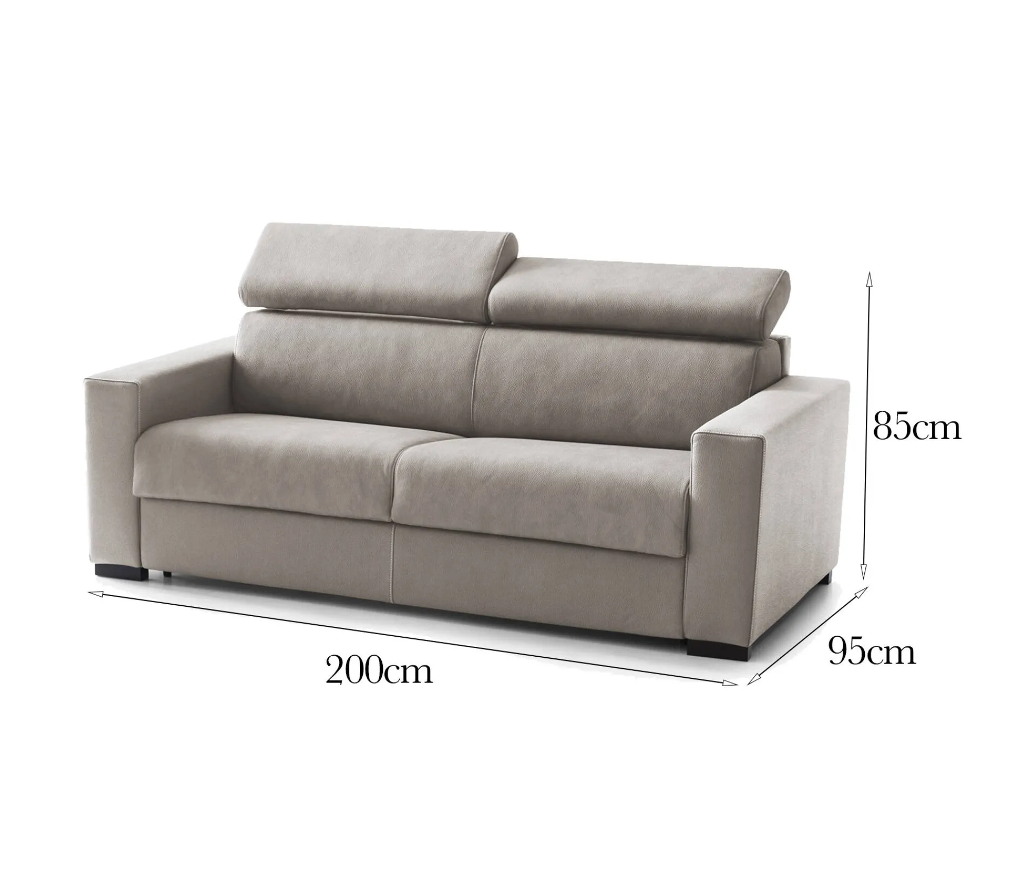 Divano fisso 2 posti Schiavo, Cm 200x95h85,<Dmora Flash Sale