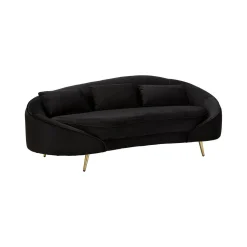 Divano fisso 3 posti Verte, 185x84 h68 cm, Nero e Oro<Dmora Flash Sale