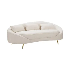 Divano fisso 3 posti Verte, 185x84 h68 cm, Crema e Oro<Dmora Cheap