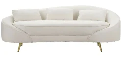 Divano fisso 3 posti Verte, 185x84 h68 cm, Crema e Oro<Dmora Cheap
