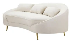 Divano fisso 3 posti Verte, 185x84 h68 cm, Crema e Oro<Dmora Cheap