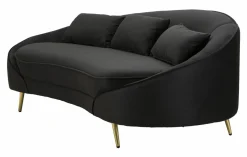 Divano fisso 3 posti Verte, 185x84 h68 cm, Nero e Oro<Dmora Flash Sale